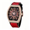 Men's Quartz Watch - Barrel-Shaped Starburst Silicone Strap Watch, Vintage Large Dial Quartz Watch with Boat Embellishments and