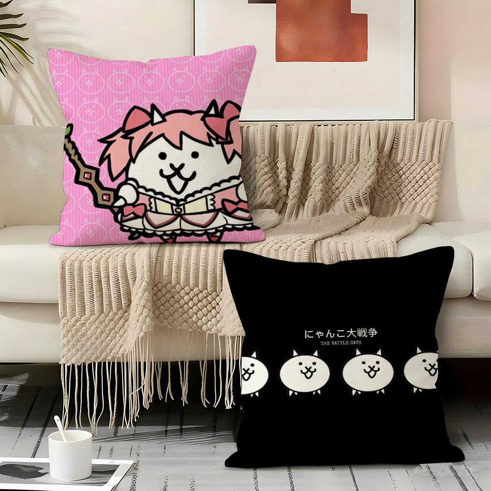 B-Battle Cats Anime Pillow Case pillowcase, double-sided printed, sofa cushion, bedroom headboard pillow