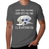 Funny Maltese Dog Watching Owner Quote Puppy Mom Dad Gift TShirt Basic Solid Color Short Sleeve Cotton Top TShirt