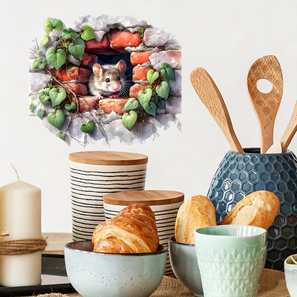 Creative Wall Breaking Mouse Self-adhesive Bedroom Living Room Window Decoration Sticker