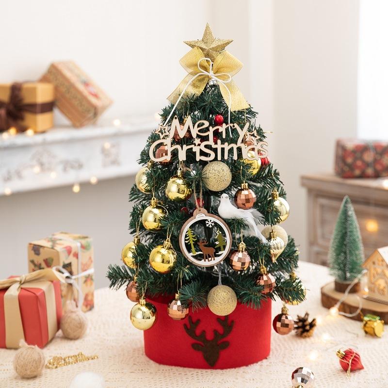 2022 New 45/60cm Merry Christmas Tree For Home Desktop Decoration Cristmas Ornament Xmas Navidad Gifts Led New Year Tree