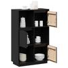 Vidaxl Szafka, Czarna, 74X35X117 Cm, Lite Drewno Sosnowe