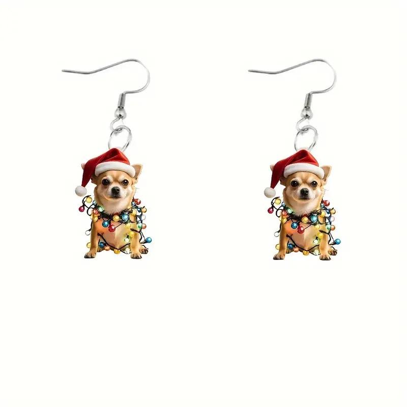 Adorable Christmas Puppy Earrings for Animal-Loving Girls
