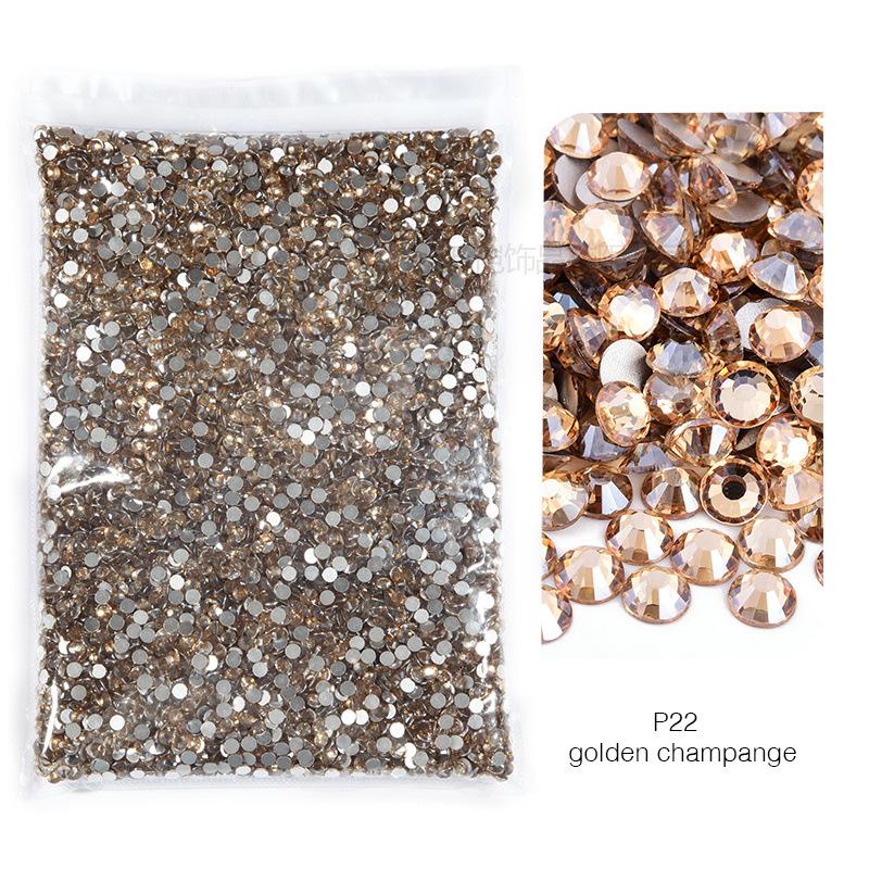 P1-70 Ordinary Color Large Packaging Glass Flat Bottom Diamond Rhinestone Nail Diamond Diy Crystal Mobile Phone Case Beauty Jewelry Accessories