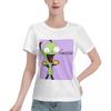 Gir Loves Tacos Invader Zim TShirt Women Short Sleeve T Shirts ONeck Clothing Cotton Summer Tees Streetwear