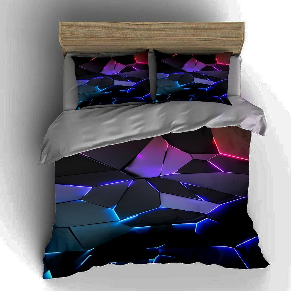 Geometric glowing shards. Bedding Duvet cover sets Duvet covers Pillowcases gifts (1 * Duvet Cover 2 * Pillowcases, without duvet insert)