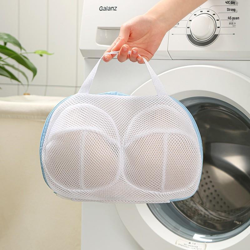 

Серый сетчатый мешок для стирки деликатного белья, бюстгальтеров, свитеров и курток - защита от деформации и специальный фильтр для стиральной машины