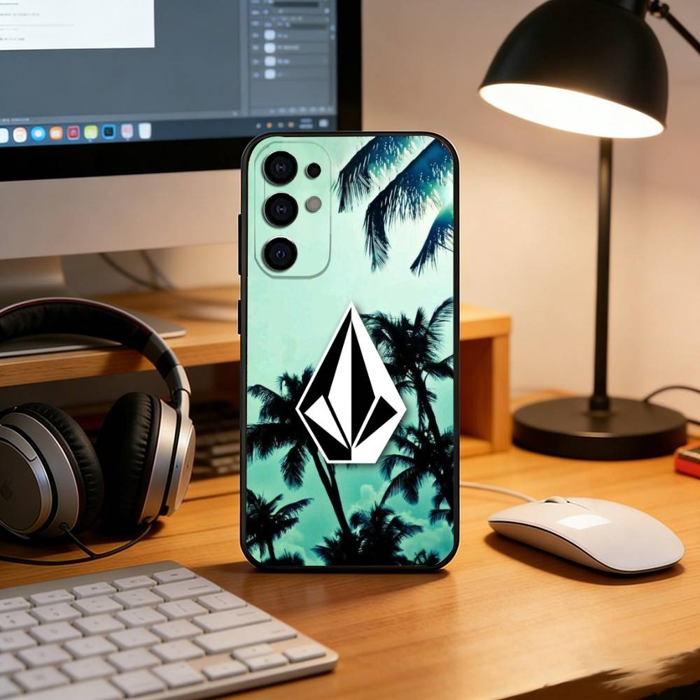 Fashion Sport V-VolCom Phone Case For Samsung S25,S24,S21,S22,S23,S30,Ultra,S20,Plus,Fe,Soft Silicone Black Cover