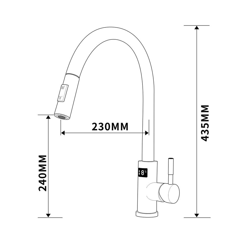 New Release Temperature Display Industry Touch Sensor Mixer Easy Sensor Touch Multifunctional Kitchen Mixer Temporary Water Hot and Cold Mixer Nickel