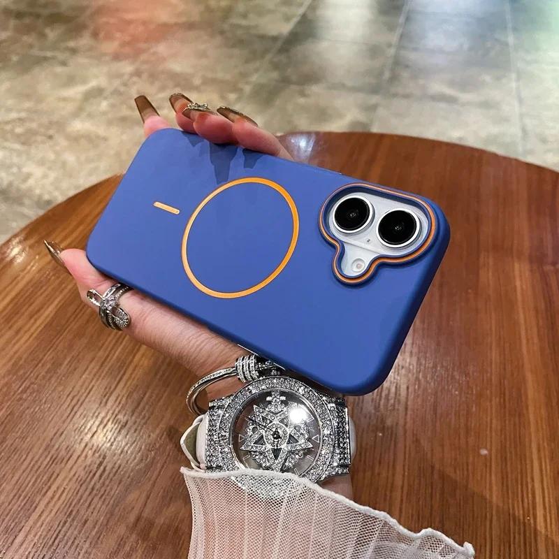 Luxury Matte Skin Hard PC Magsafe Case for iPhone 16 Pro Max 14 15 Plus 12 13 15 Pro Max Wireless Charging Magnetic Cases Cover