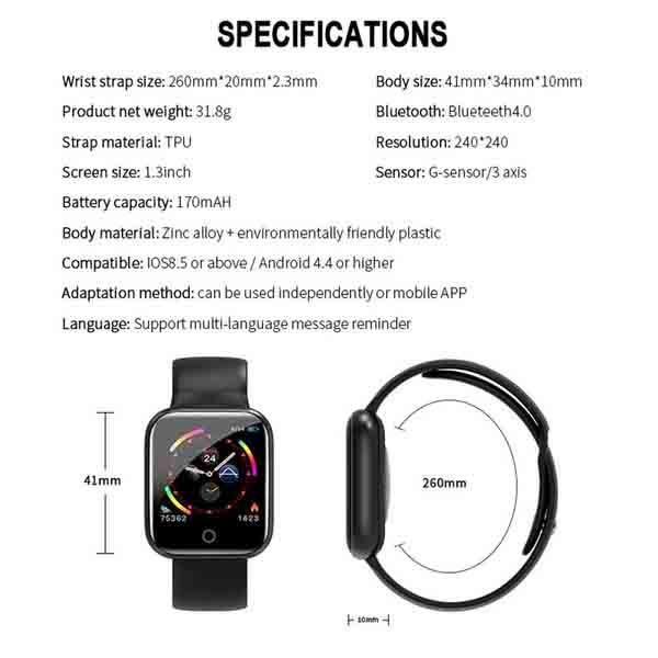 I5 Fashion Smart Watch Smartwatch Bluetooth Call Touch Screen Smartwatch Intelligent Fitness Tracker Heart Rate Monitor For Smartphones