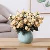 7 Forks 21 Heads Artificial Flower Silk Rose High Quality Christmas Wreath Wedding Bouquet Home Arrangement Vase bridal bouquets