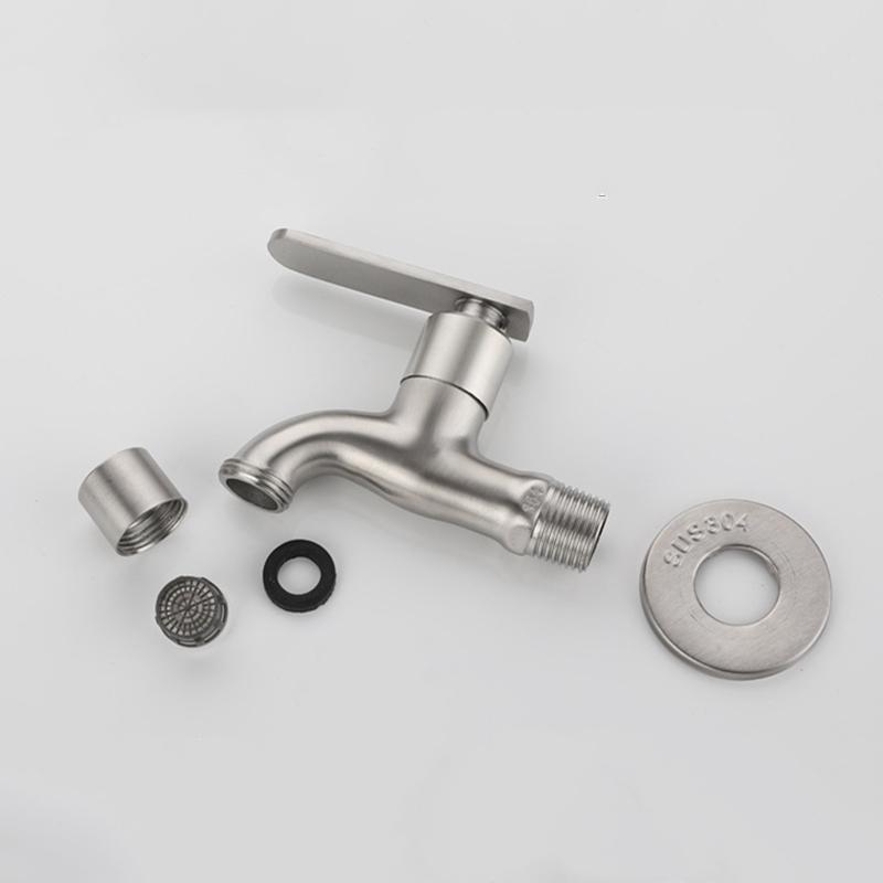1 Stück 304 Edelstahl-Wasserhahn Waschmaschinenhahn Frostschutz- und explosionsgeschützt Einzelkalt-Wischbecken Schnellöffnungs-Hahn G1/2'
