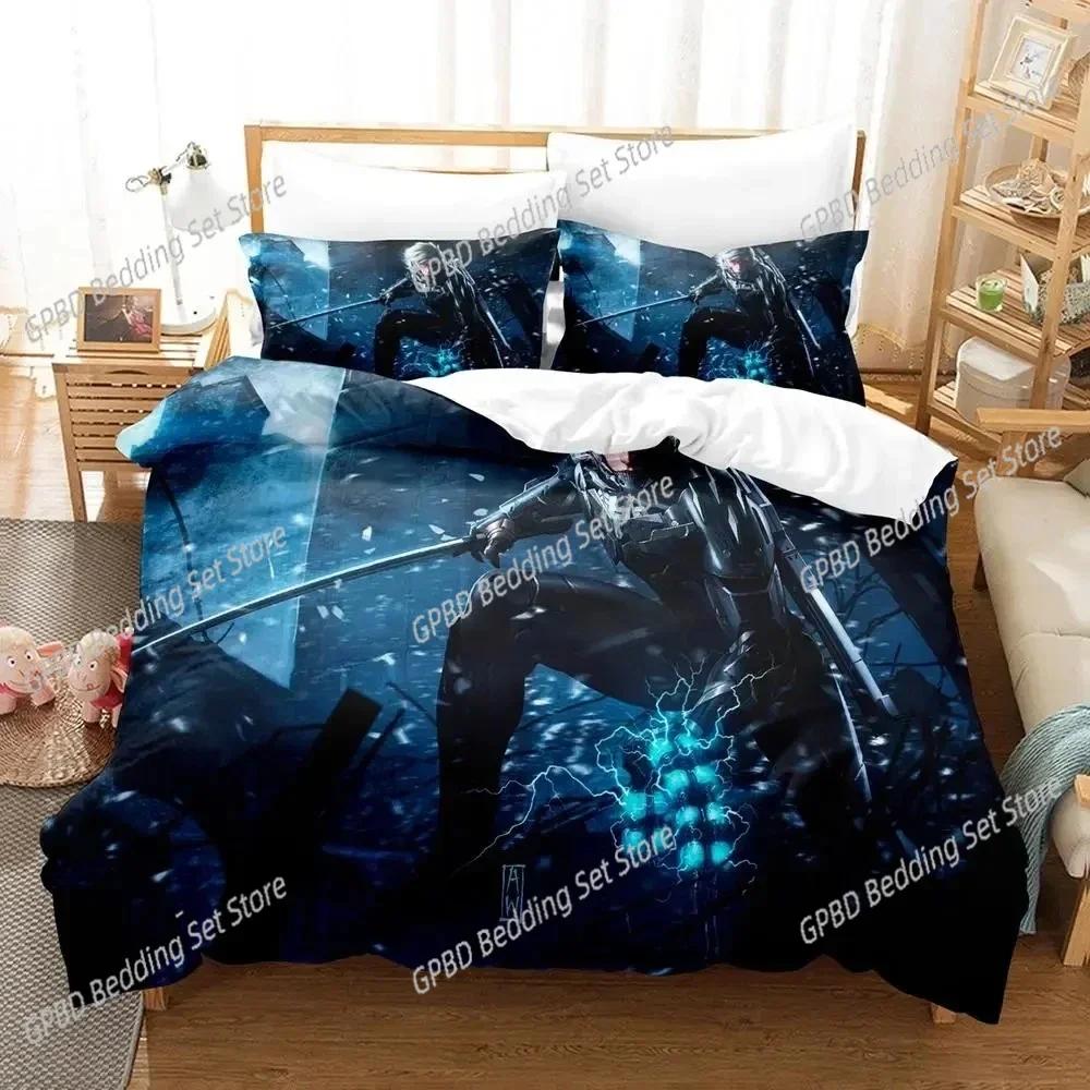 3D-Druck Spiel Metal Gear Rising Revengeance 3D Bettwäsche-Set Bettbezug Bettwäsche-Set Steppdecke Leinen Kissenbezüge Einzel Doppel Twin King Queen
