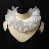 Elegant Ruffled Lace Fake Collar Layered Clown Neck Collar Tie Cosplay Costumes Accessories Sweet Detachable Collar Shawl Wrap