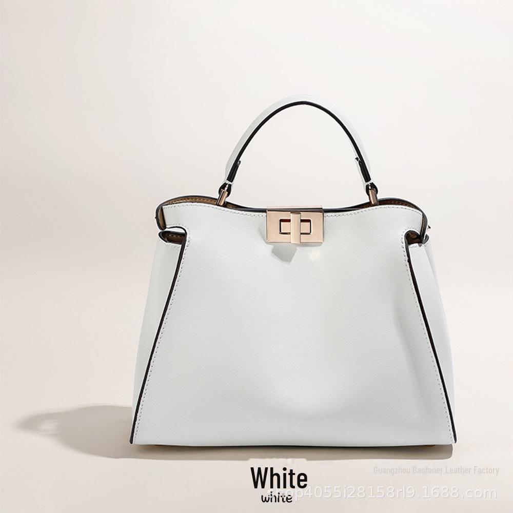 European & American Professional Women's Cowhide Shoulder Bag - Royal OL Kitten Messenger Style