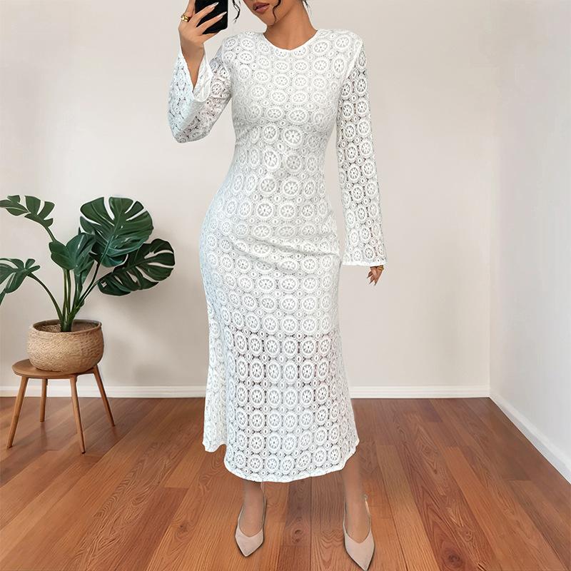 A New Autumn Elegant Lace Figure-hugging Fishtail Dress for Women