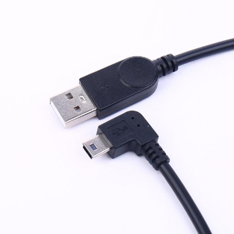 Male USB 2.0 A to Male 90 Degree Right Bend Mini USB Data Charging Cable Cord 30cm Length for Camera Camcorder