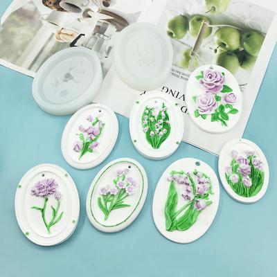 1Pc Hydrangea Camellia Plaster Aromatherapy Hanging Plate DIY Handmade Silicone Mold