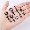 12 Pair Earrings Black Stud Earrings Stainless Steel Hoop Earrings Set Jewelry Piercings for Men Women Punk Gothic Style