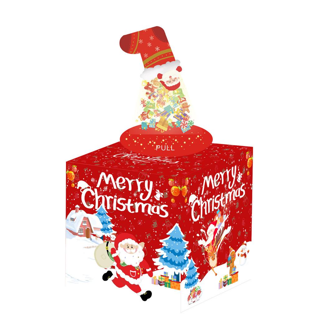 Party Christmas Decor Red Christmas Sock Pattern Gift Box For Gift Presentation