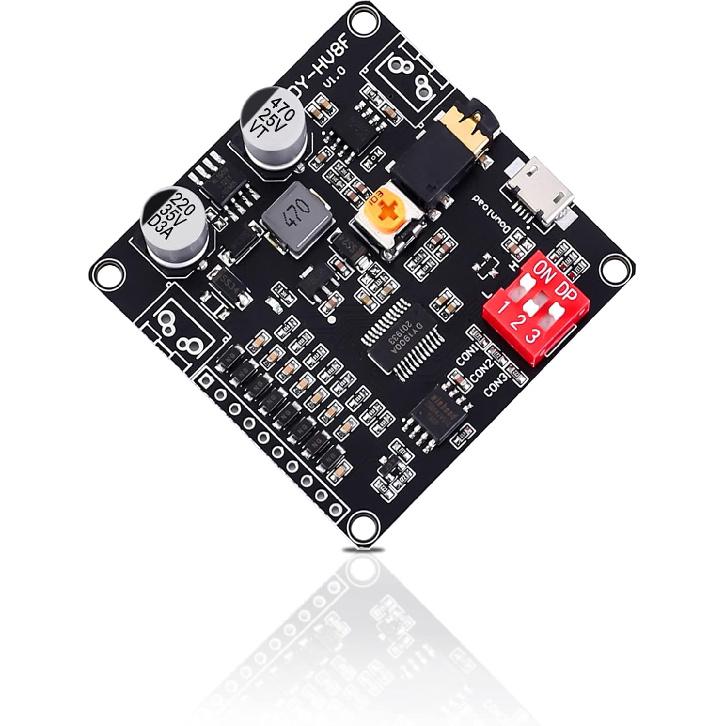DC 12V 24V 20W Voice Playback Module, PEMENOL High Power Sound Board MP3 Player 64Mbit Flash Storage Mono 8ohm Support MP3 WAV for Arduino