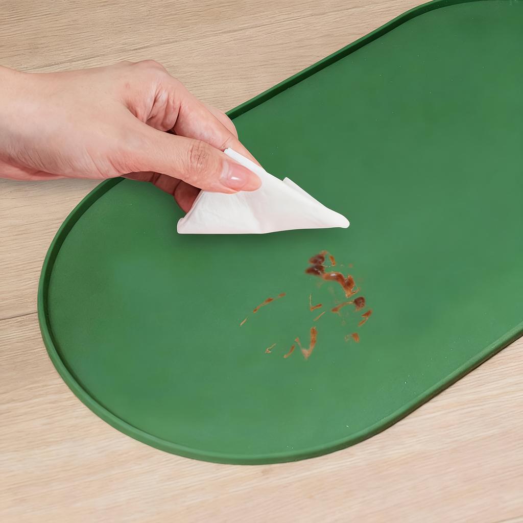 Multi-Functional Pet Feeding Mat-Easy to Clean Durable Surface for Wet/Dry with Non-Slip Raised Edges to Prevent Spills Home Use