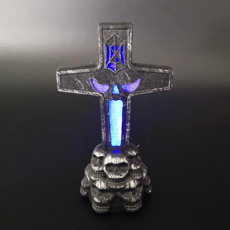 Halloween Skull & Tombstone Lamp: Horror Decoration Prop