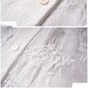 DIMANAF 2025 Spring Linen Blouse Shirt Long Sleeve Cardigan Women Blouse Fashion Long Lace White Floral Tops Loose New