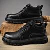 Fashion Genuine Leather Men's Shoes Designer Luxury Brand Casual Formal Shoes Leather Work Ankle Boots Outdoor Lace Up Dress Men Boots