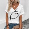 Summer Women's 3D Printed Women's V-neck T-shirt Casual T-shirt