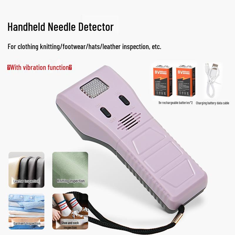 Portable 28MJ Purple Handheld Fabric Metal Detector for Broken Needles In Clothing