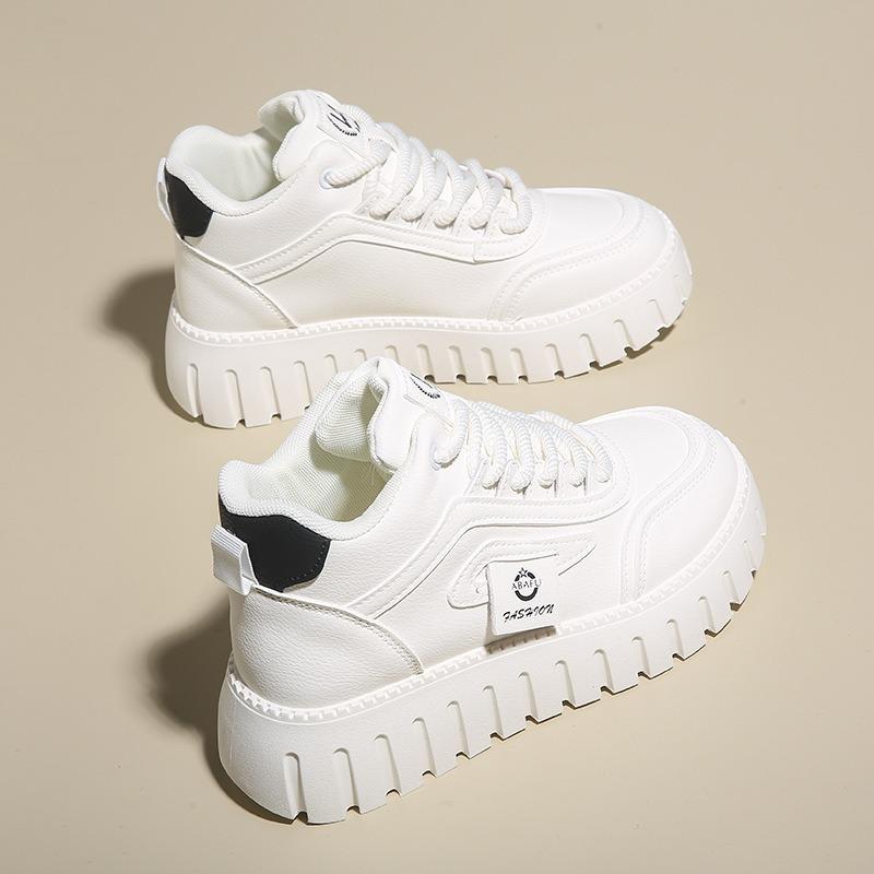 Fleece Sports Cotton Shoes Women's New Winter Thick Soft Sole High Top Leather Surface Two Cotton Break