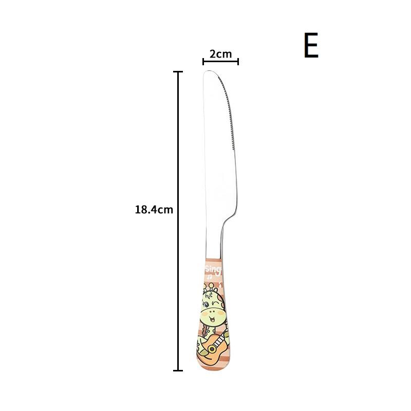 1/4Pcs Animal Cartoon Cute Fork Stainless Steel Children Spoon Fork Children Kids Cutlery Set Tableware Dinnerware Supplies Gift