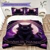 Custom Name Black Cat Majesty Bedding,Quilt Set Quilt Cover Pillowcase Home Birthday Gift(1 * duvet cover + 2 * pillowcase, without core)_lx