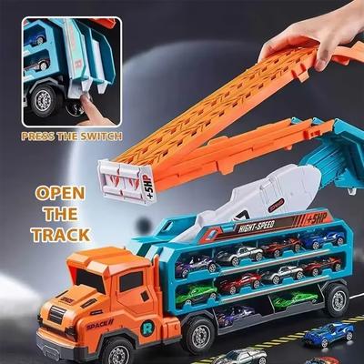 Racetrack Car Coaster Type Rocket Lift Toys Transforming Racing Car Combination Holiday Gift for Christmas Thanksgiving Birthday