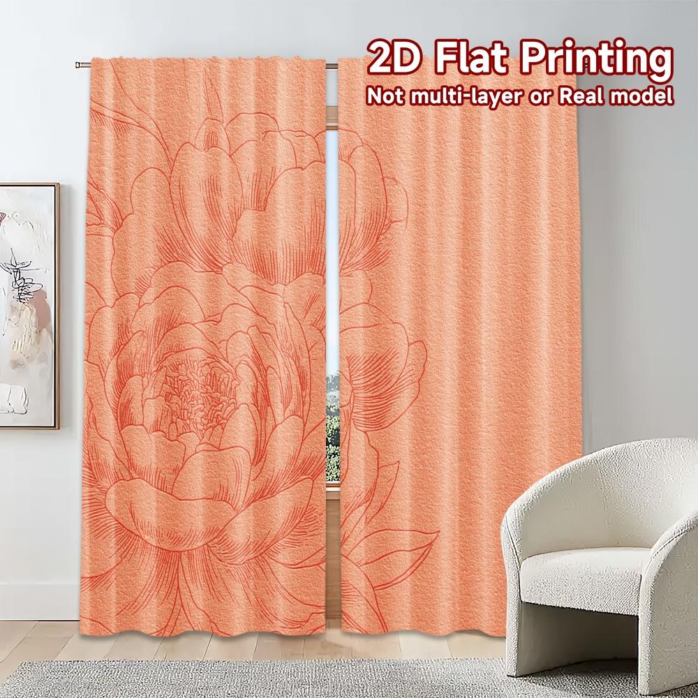 Flat Printing Curtains Without Rod Floral Elegance Pink April Fools Is Day Holiday Polyester Curtain Set Of 2 Made Washable