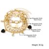 4 Uds. Pulsera bohemia de borla dorada para mujer, joyería elegante de estrella, cuentas de hojas geométricas, pulsera en capas, conjunto de pulsera con dijes