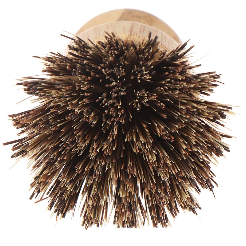 Kitchen Cleaning Brush Sisal Palm Bamboo Short Handle Dish Brush Bowl Pot Brush