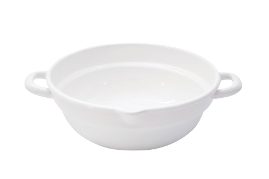 Cookteria Round Enamel Deep Fryer, 24cm, White