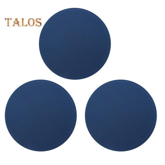 

3 шт. силиконовые подставки для горячих блюд, нескользящие держатели для сковородок, термостойкие подставки для кастрюль, многофункциональный кухонный коврик для столешницы 20cm темно-синий