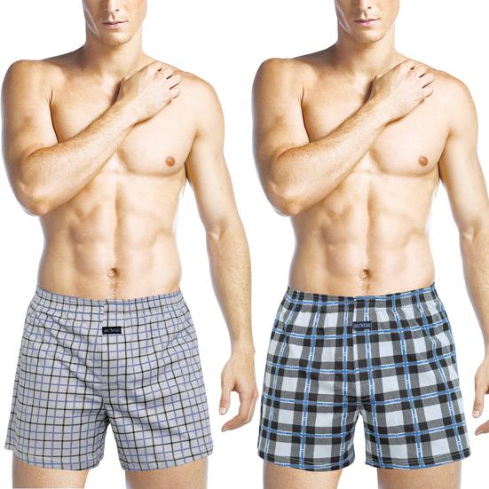 Men Panties Plaid Mid Waist Close Fit Stretch Hidden Button Super Soft Underpants