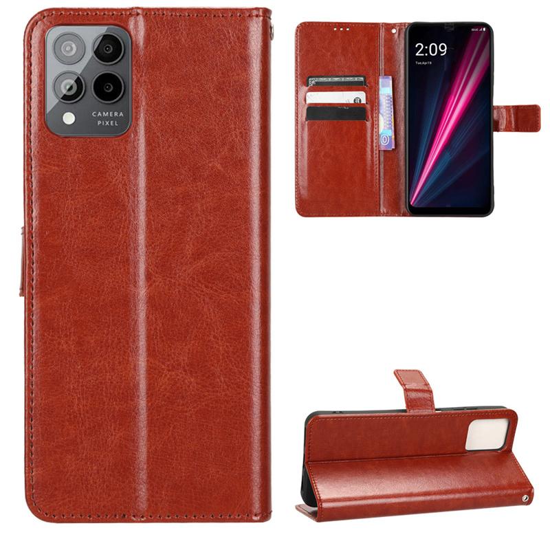 Leather Flip Case for T-Mobile Revvl 7 Pro 5G Revvl 6 6x Protective Wallet Card Slot Stand Shockproof Holder Business Full Protection Cover