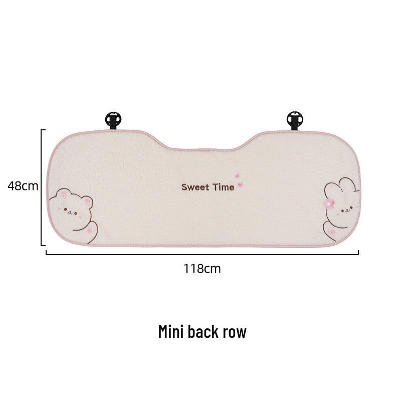 Plush Winter Car Headrest & Lumbar Support: Cute Cartoon Neck Pillow & Backrest Cushion