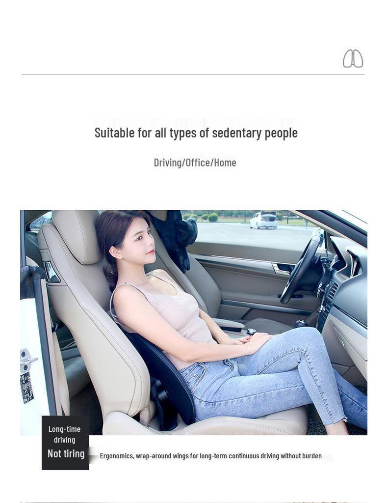 Ergonomic Car & Office Lumbar Support Cushion - Breathable, Comfortable, Double Back Design