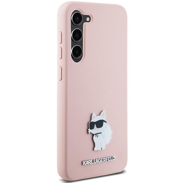 Karl Lagerfeld Klhcs23Msmhcnpp S23+ S916 Różowy/Pink Silikonowy Choupette Metalowa Przypinka