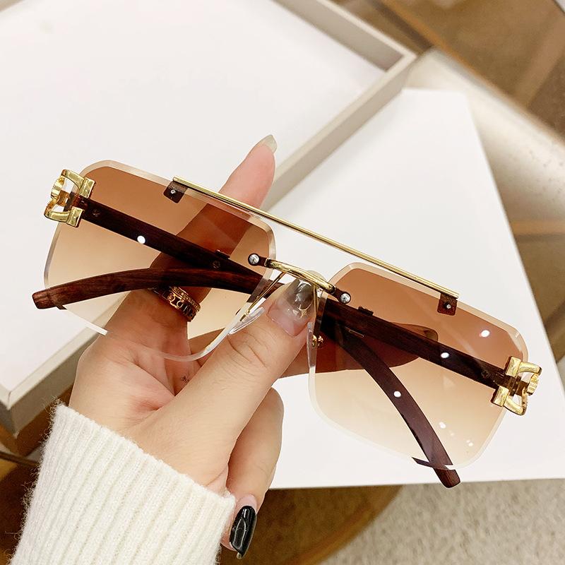 New Leopard-head Sunglasses Grain Sunglasses  for Women Sunglasses  Men, Double-beam Trimming Sunglasses for Sun Protection Women's Sunglasses