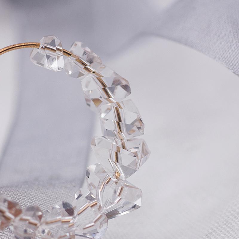 Simple Temperament Crystal Circle Earrings, Fashionable Design Sense Niche Earrings Women