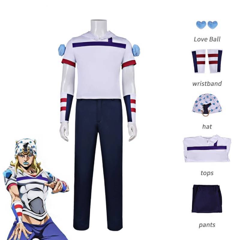Traje de Cosplay de Johnny Joestar de Jojo's Bizarre Adventure Para Eventos de Anime Comic Con