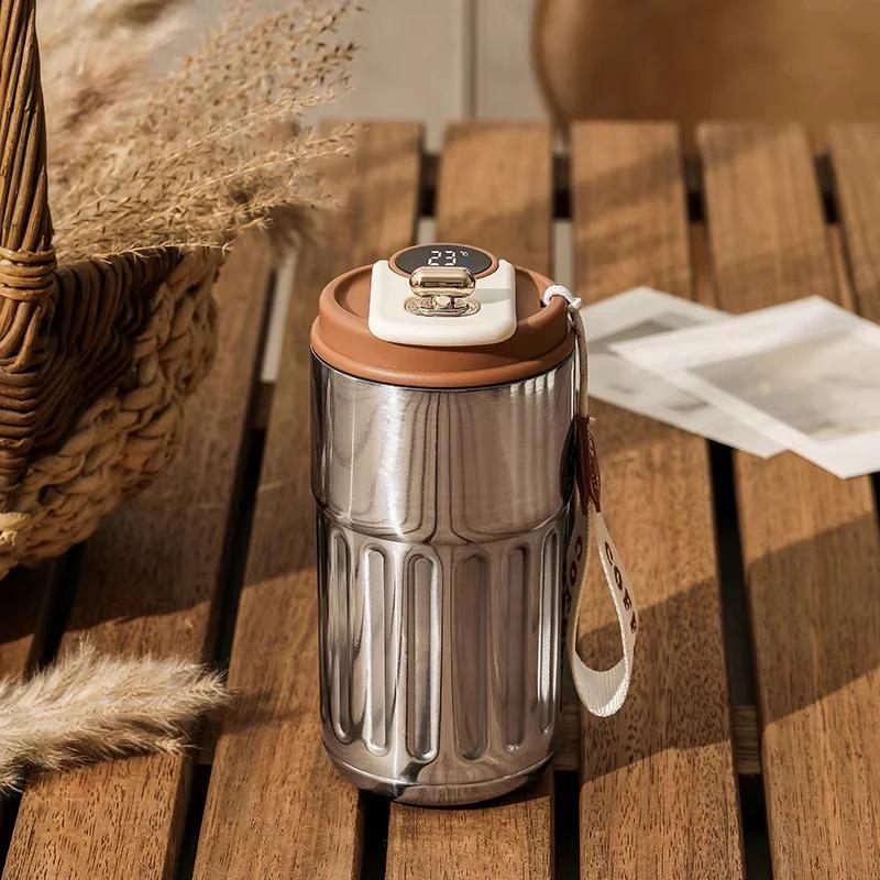 Intelligent Digital LED Temperature Display Coffee Cup Stainless Steel Thermo Bottle Keeps Cold and Heat Business Thermal Mug